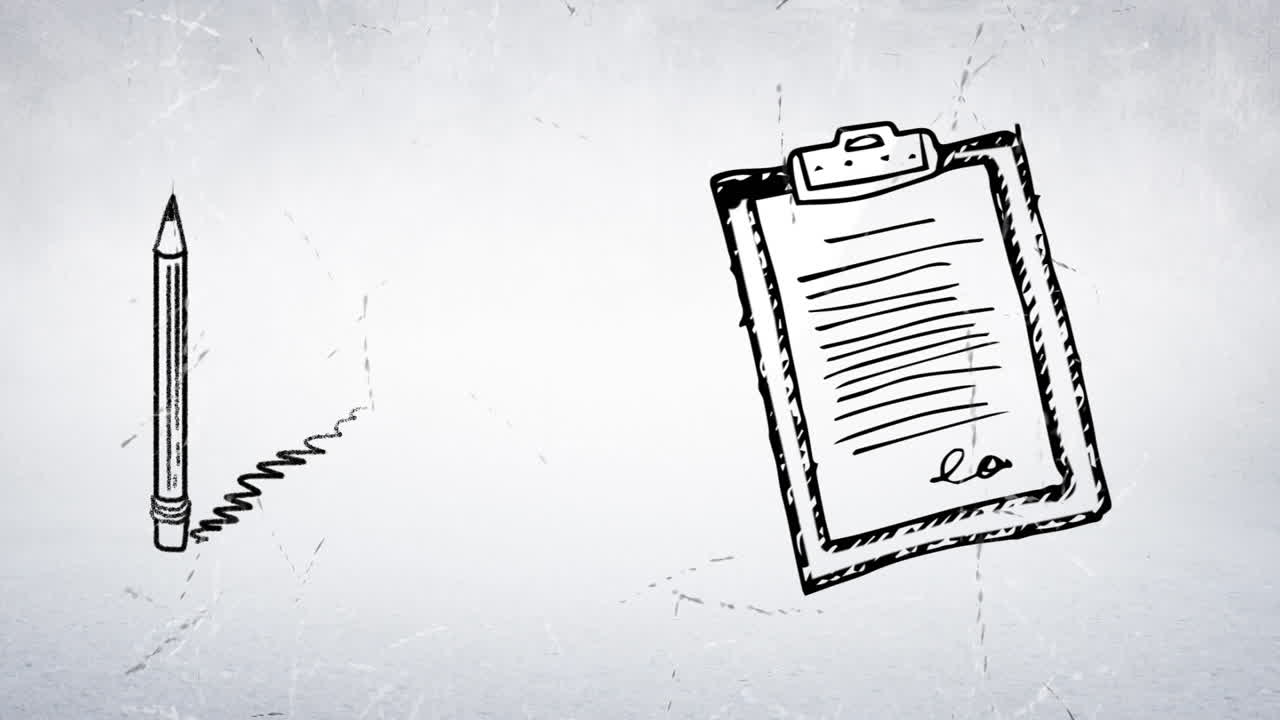 compuesto digital de un bloc de notas, un portapapeles y un lápiz