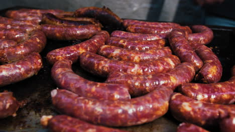 grilled street food traditional spicy calabrian sausages