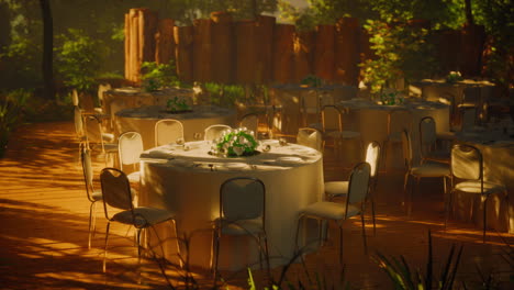 recepción de bodas en el jardín al aire libre