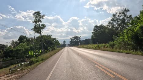 traveling down a peaceful rural road