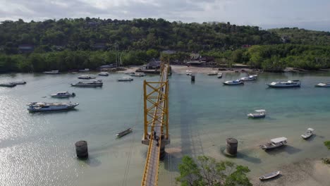 nusa lembongan aerial of the bridge and reef on a hot sunny day