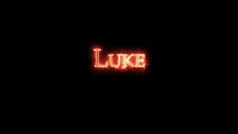 luke escrito con fuego.