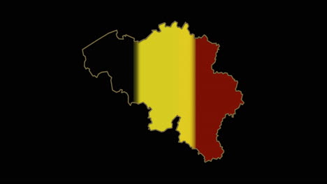 Animación-De-La-Línea-Fronteriza-De-Bélgica-Con-Bandera-De-Tres-Colores