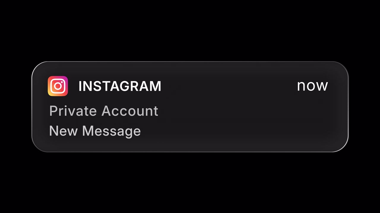 Notifica Messaggio in Vetro Liquido di Instagram