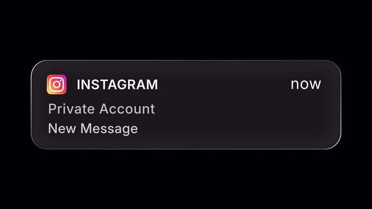 Instagram Liquid Glass Message Notification