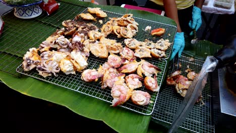 kind of thai sweetmeat seafood (kanom krok) dessert of thai traditional sweetmeat, coconut milk and flour