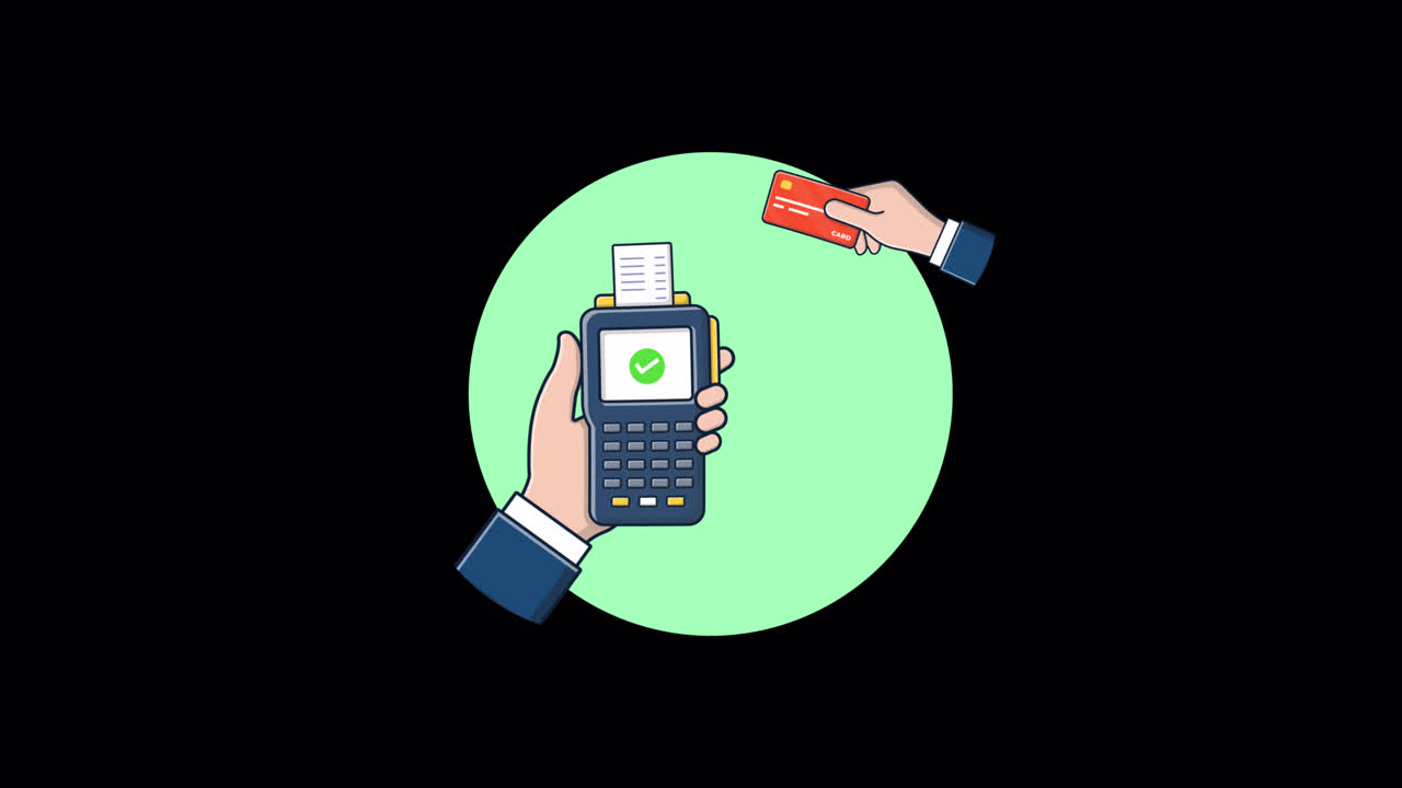 Animated Credit Card Payment Transaction with POS Terminal