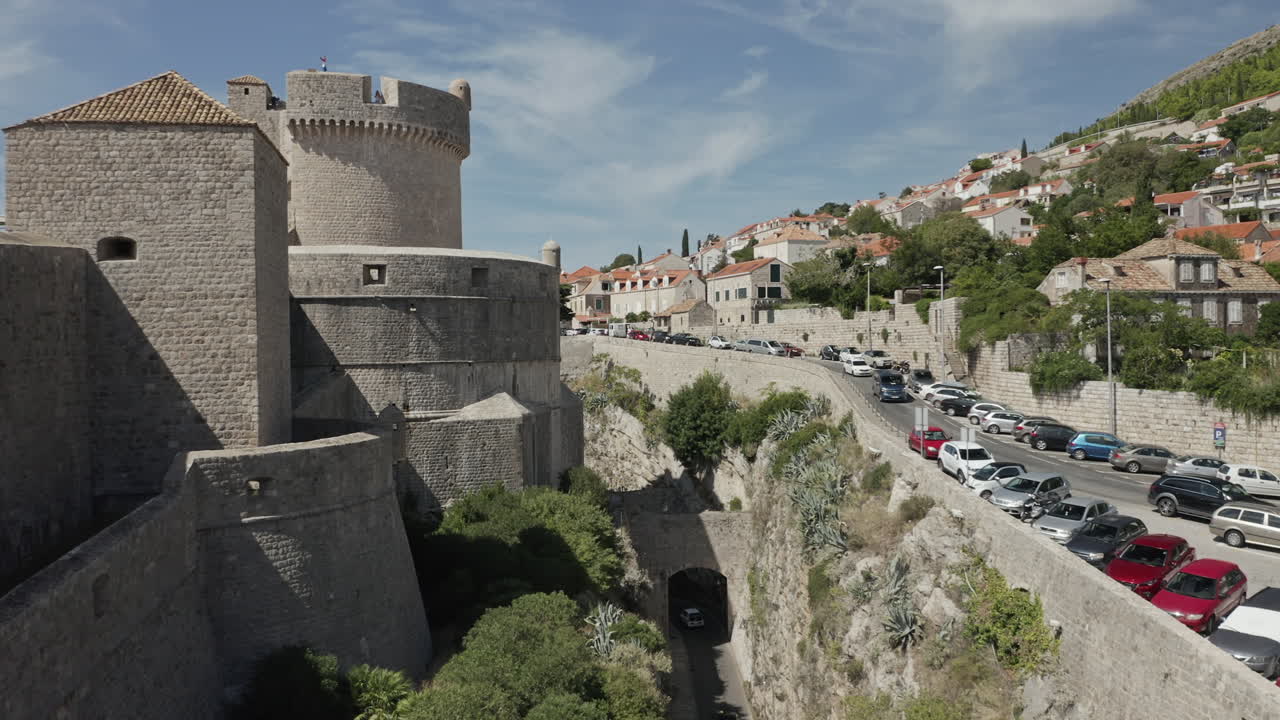The fortified walls of Old Town Dubrovnik, Croatia.