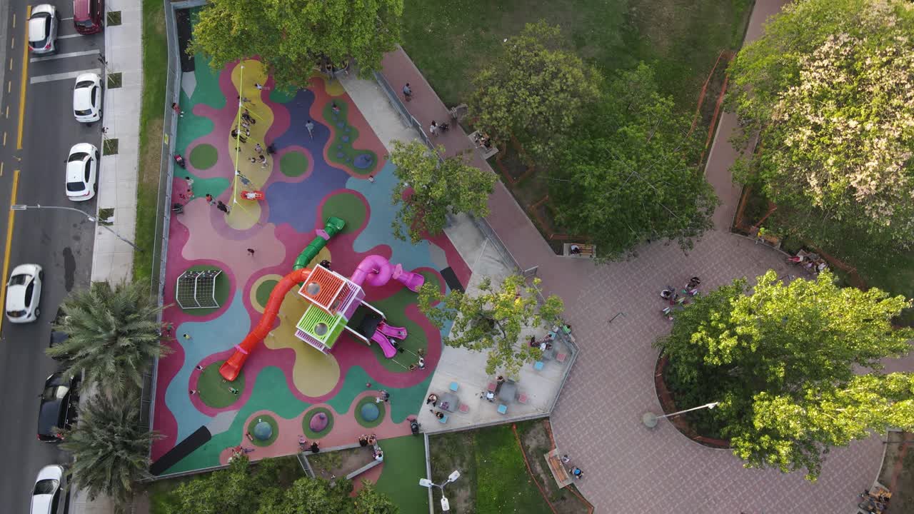 children's playground at Buenos Aires City, aerial