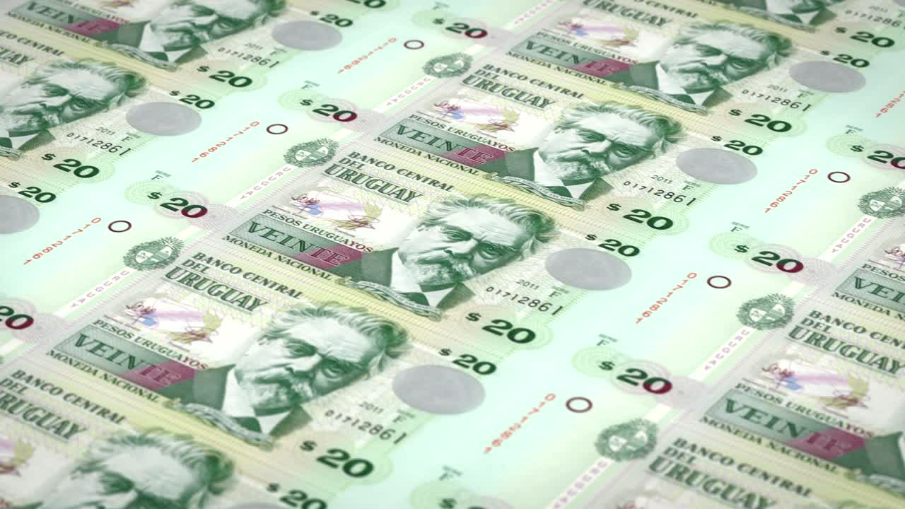 20 우루과이 페소의 지폐, 현금, 루프