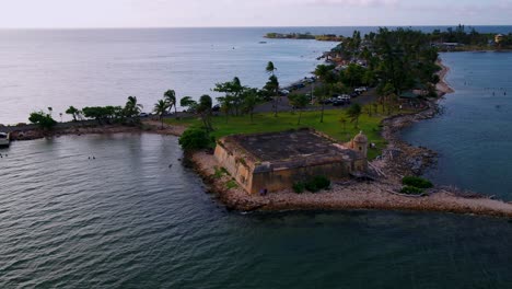 droning around the san juan de la cruz fort in puerto rico