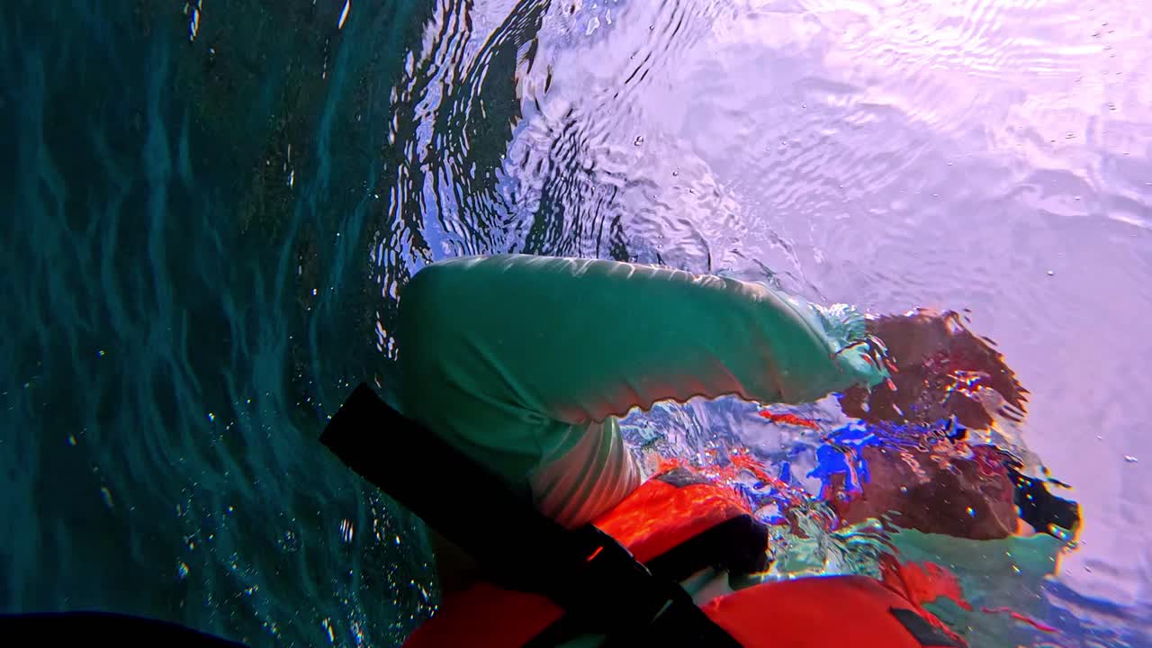 Snorkeling over the reefs off the beaches of Tulum, Quintana Roo