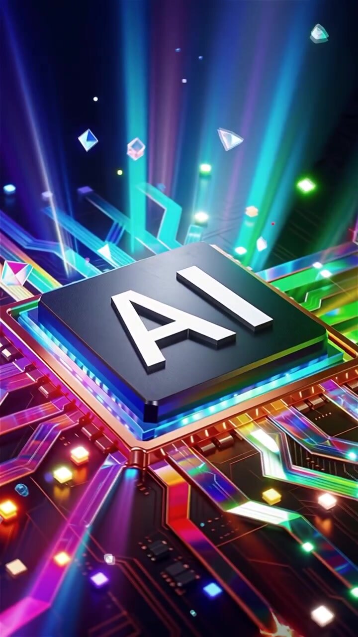 Futuristic AI Chip Motherboard Technology Background