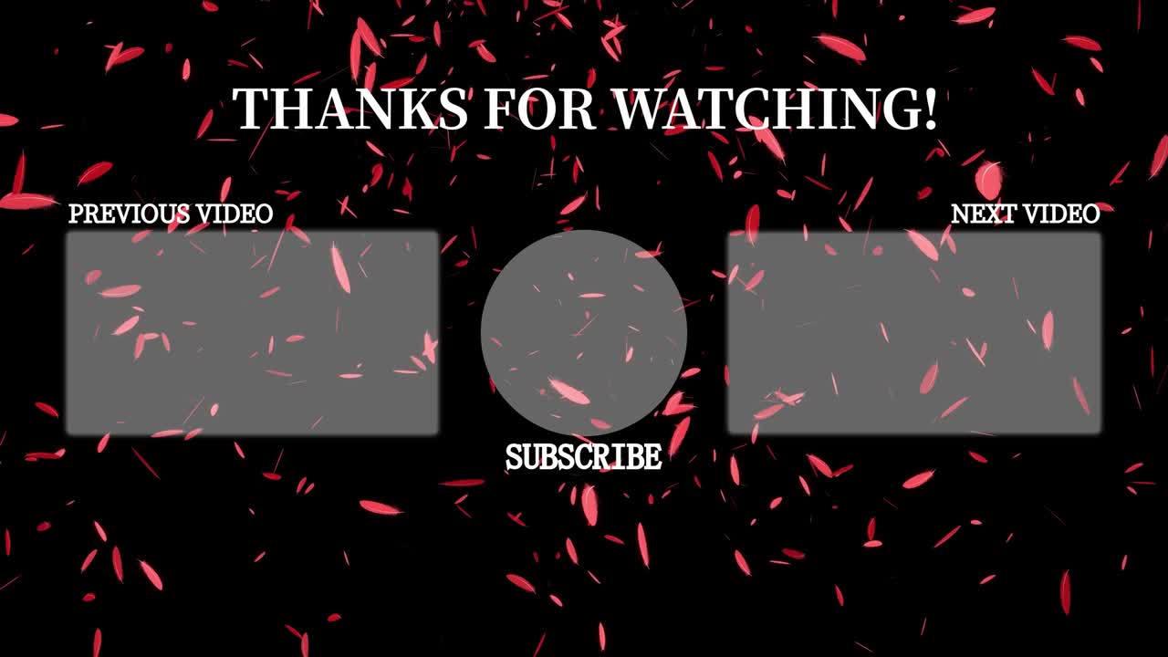 털 떨어지는 입자 끝 카드 끝 화면 모션 그래픽