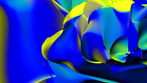 abstract blue and yellow fluid shapes