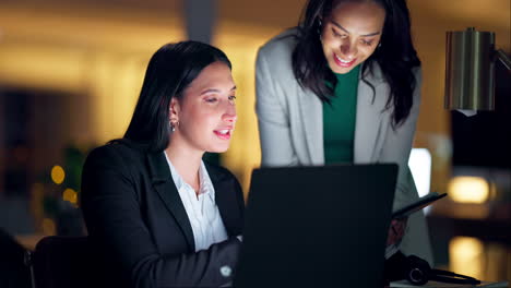 Laptop,-tablet-and-teamwork-with-business-people