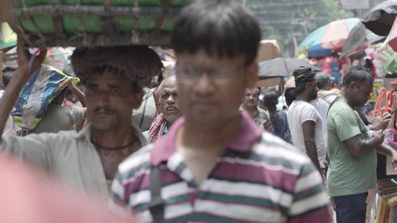Daily Life in a Bustling Indian Street Market