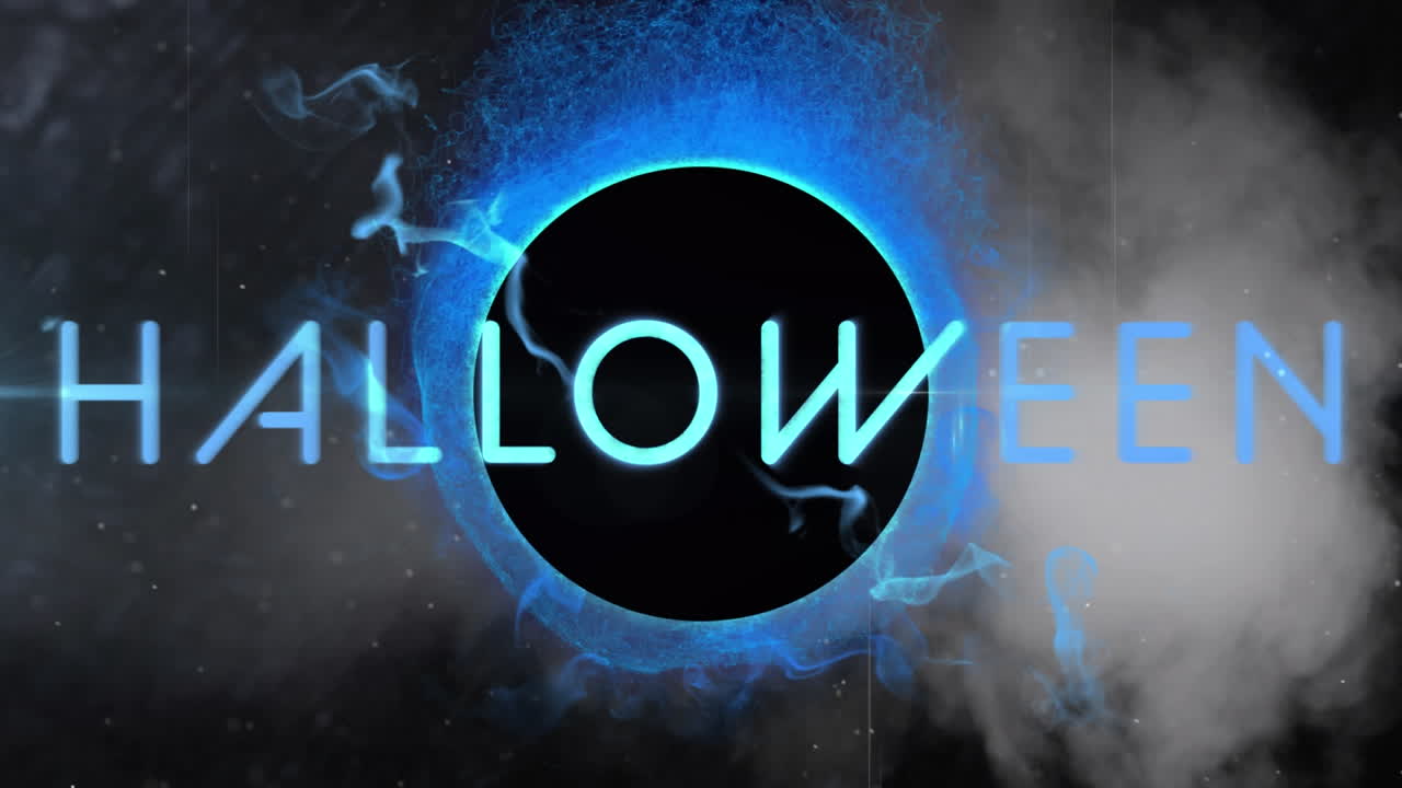 검은색과 빨간색에 검은색 원에 할로윈 축하 애니메이션