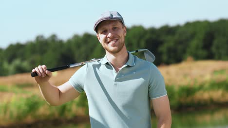 man holding golf club