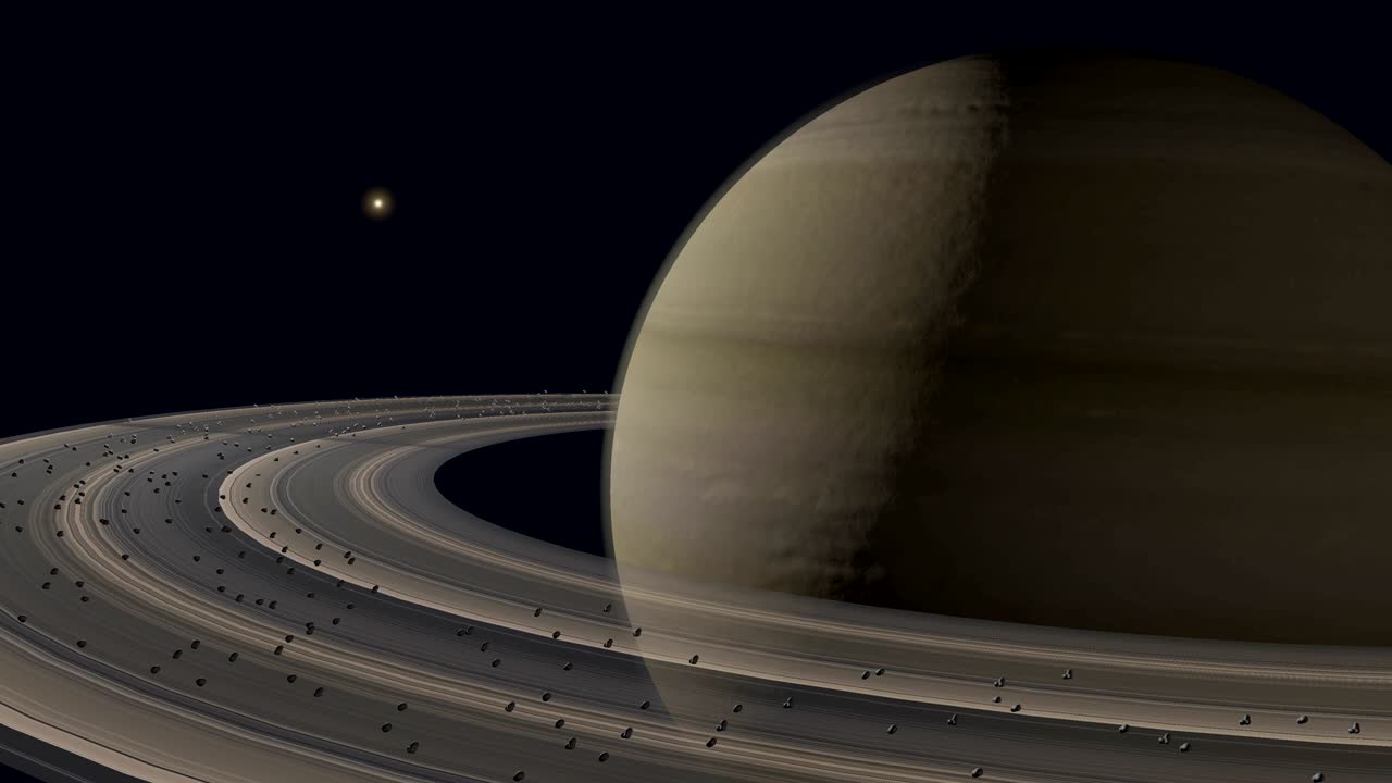 en órbita alrededor del planeta saturno.