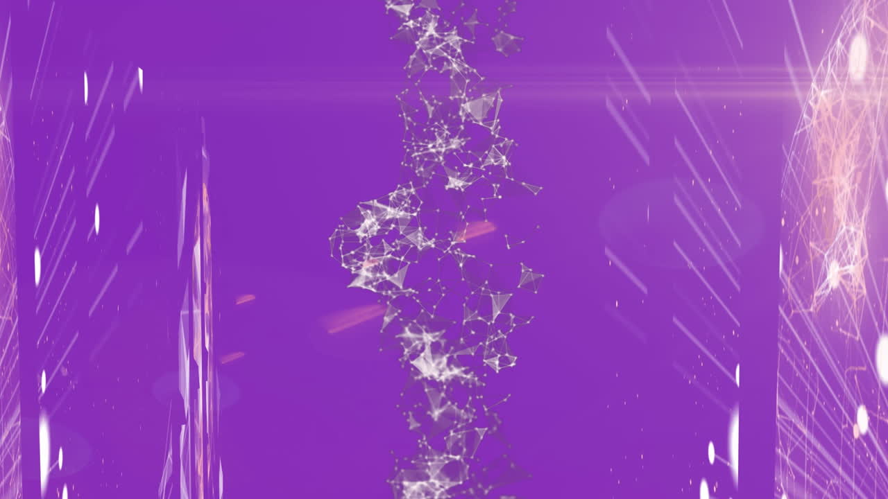 dna 가닥을 가로지르는 연결 네트워크의 애니메이션