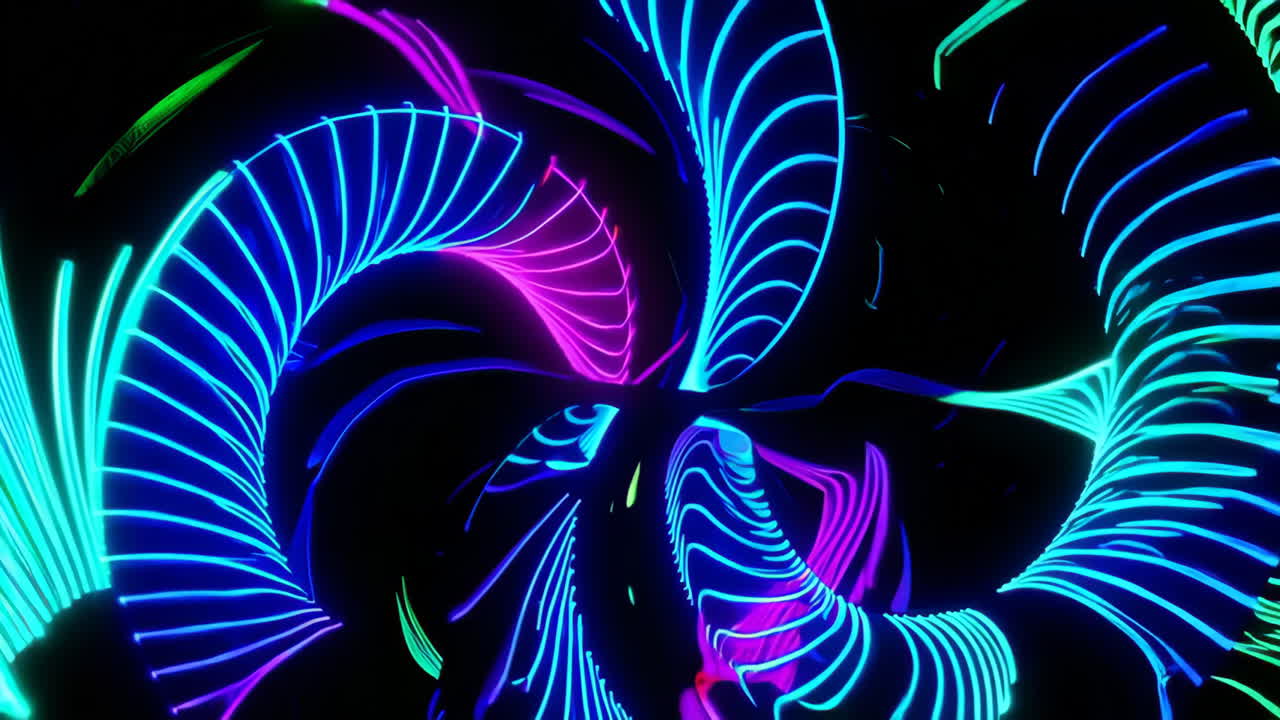 Abstract Neon Light Patterns