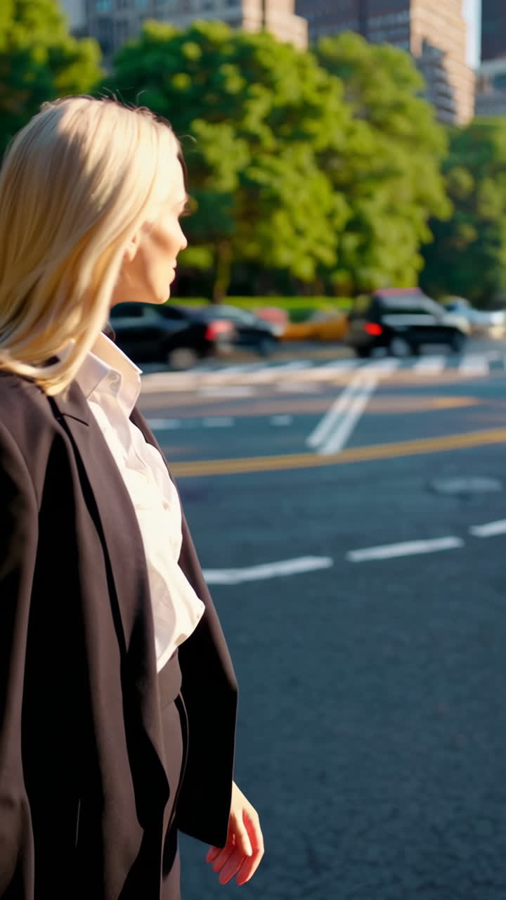 도시에서 고 있는 사업가