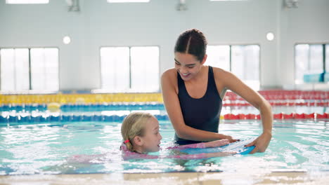 swimming lesson in a pool