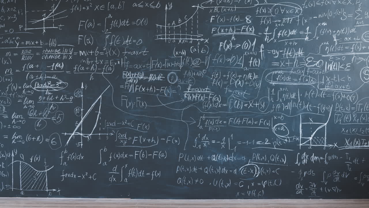 Mathematics Equations on a Blackboard