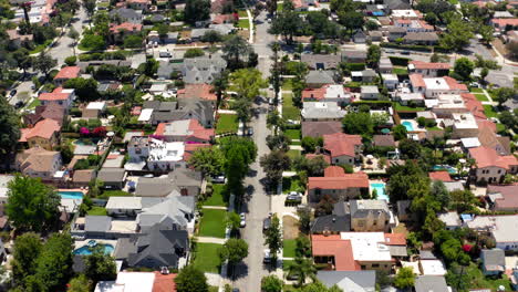 aerial view of a residential suburban neighborhood