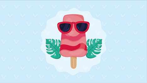 summer sunglasses accessory in ice cream animation