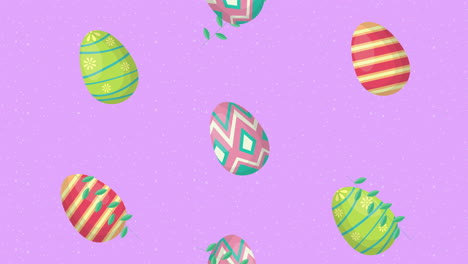 happy easter animated card with eggs painted pattern
