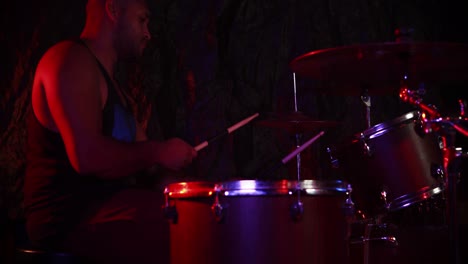 Drummer-playing-on-drum-set-4k