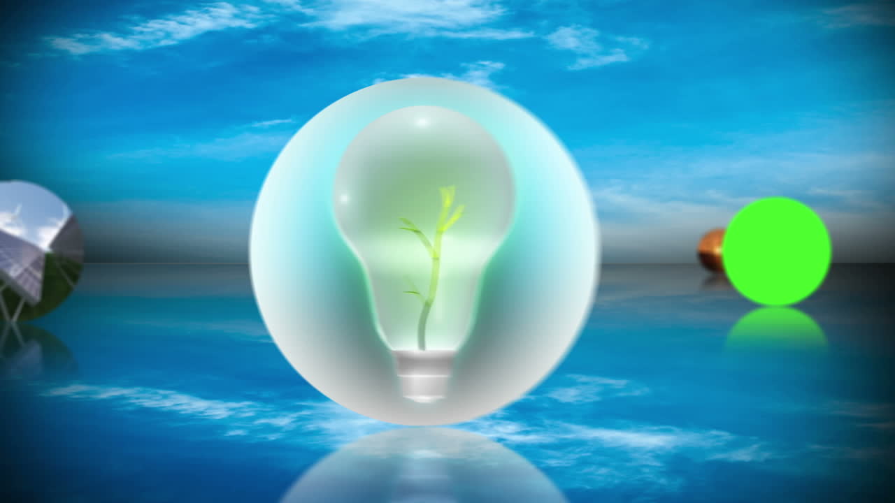 Montaggio di energia rinnovabile e riciclo con schermi con spazio per il testo
