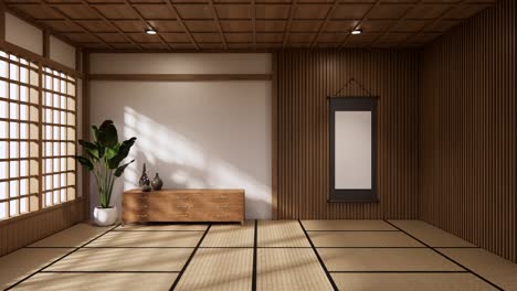 room japanese - zen style,minimal designs. 3d rendering