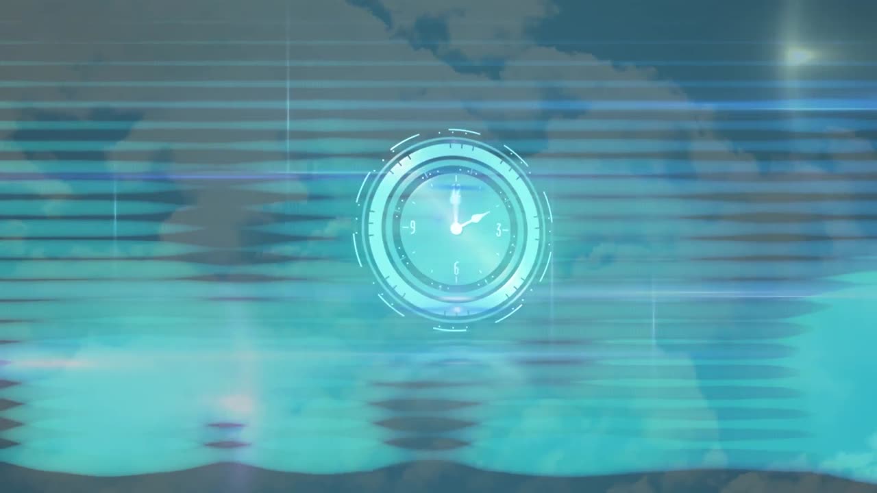 움직이는 시계와 하늘 위의 간섭의 애니메이션