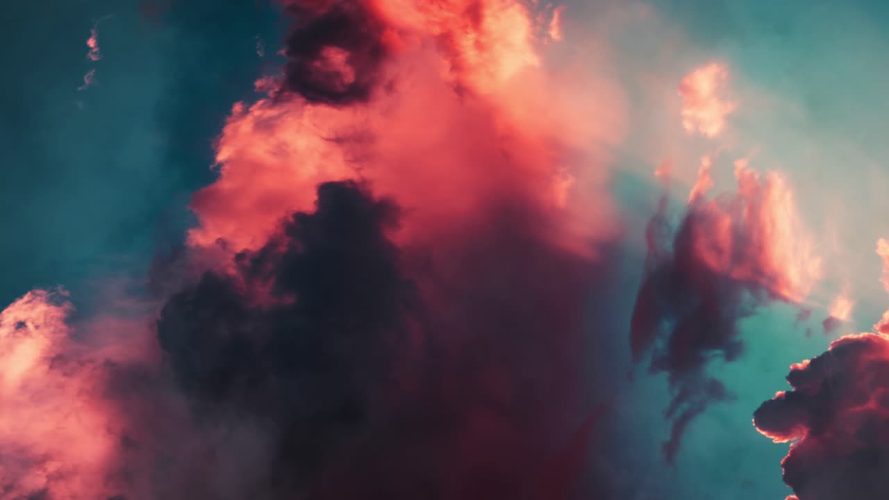 espesas nubes de cúmulos a medida que el amanecer o el atardecer se mueven en el cielo azul