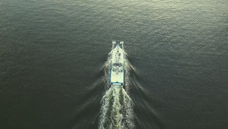 aerial top view of a commercial fishing boat in biloxi, mississippi