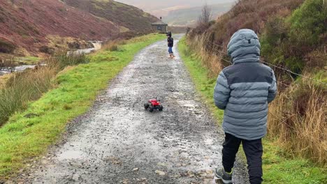 very wet day on the derbyshire moors england