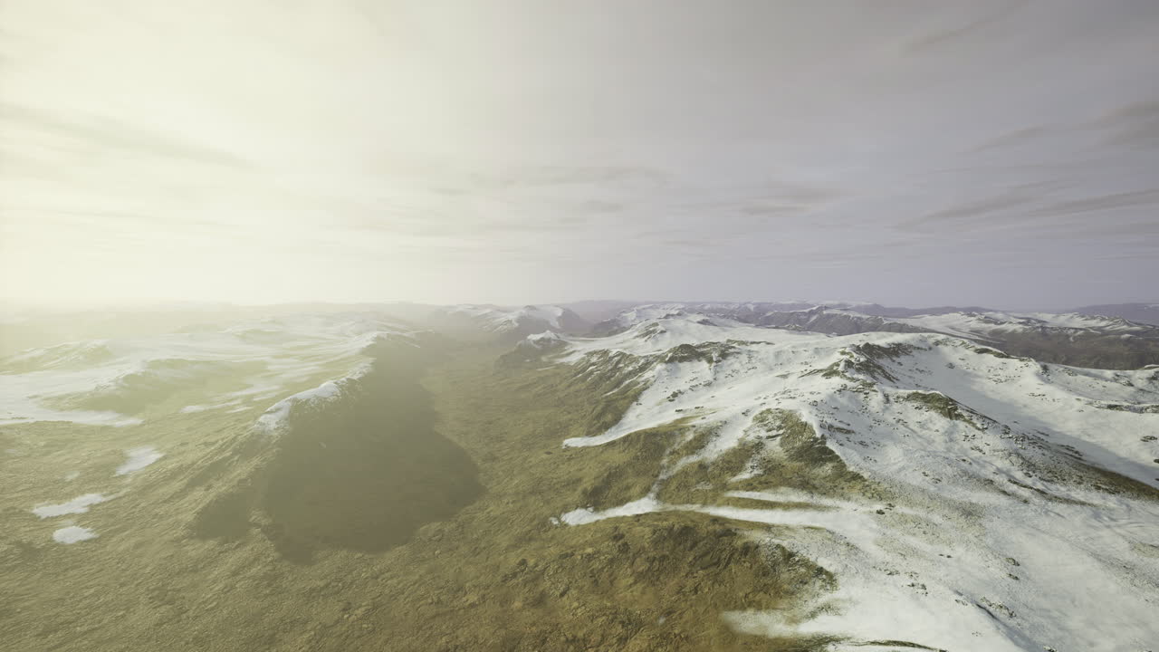 impresionante paisaje montañoso con nieve y luz durante el día