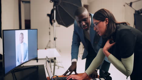 people working in photo studio