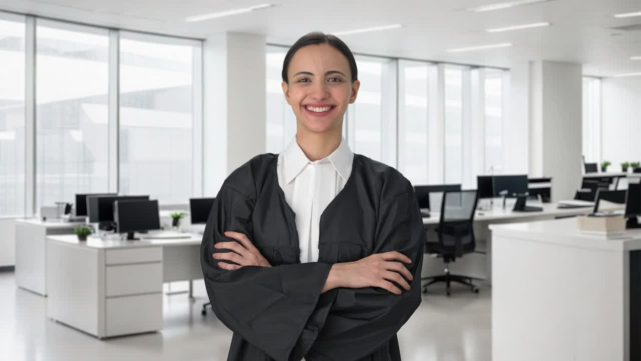 retrato de una feliz abogada india