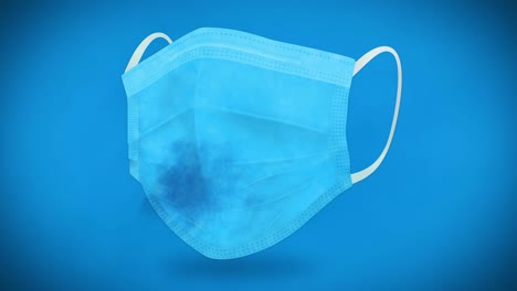 realistic medical face mask against virus. wearing mask and breathe. health care concept. breathing. protect from contaminated air. loop animation.