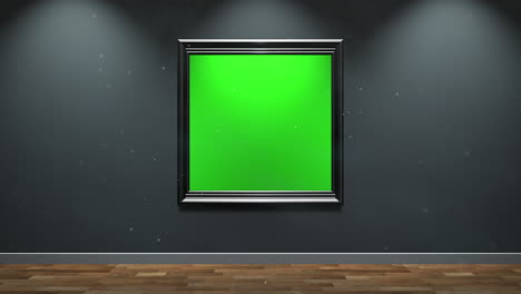 sala del museo de arte con marco para fotografías y fotografías con marco de pantalla de maqueta.