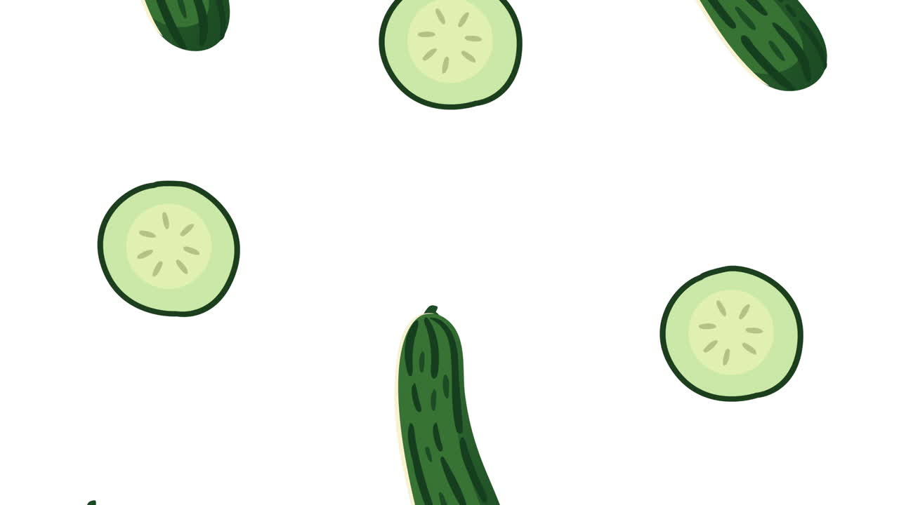 오징어 신선한 채소 패턴 애니메이션