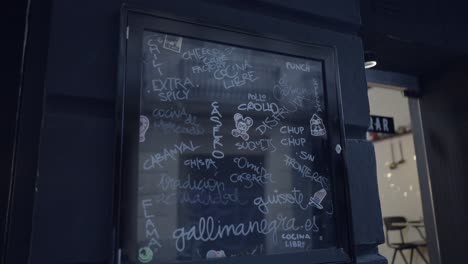restaurant menu board exterior view