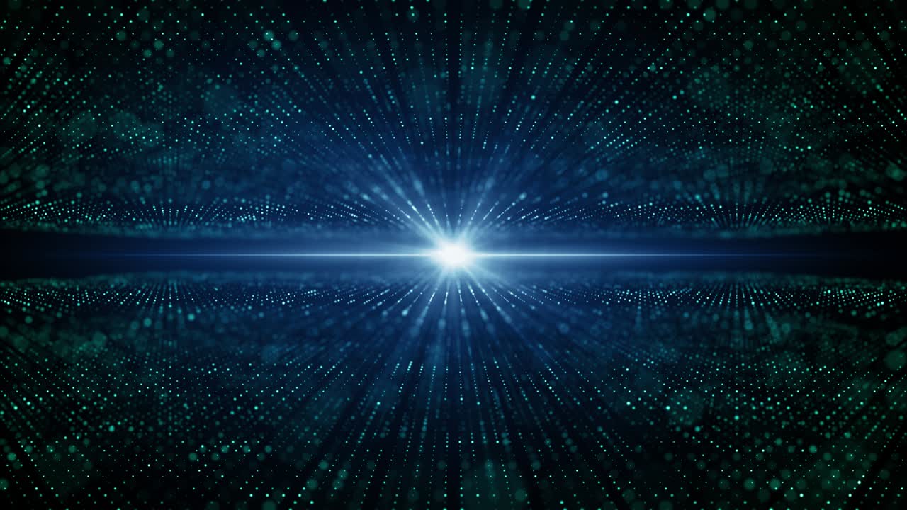 Particles blue green event game trailer titles cinematic concert stage background loop