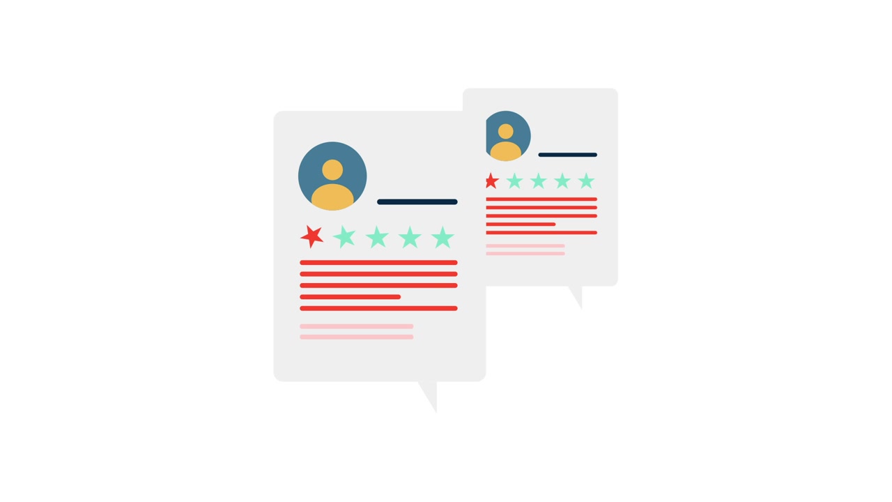 Animated Customer Reviews with Star Ratings and Profile Icons