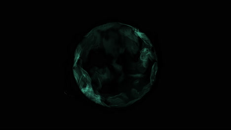 glowing oval shaped object suspended in darkness