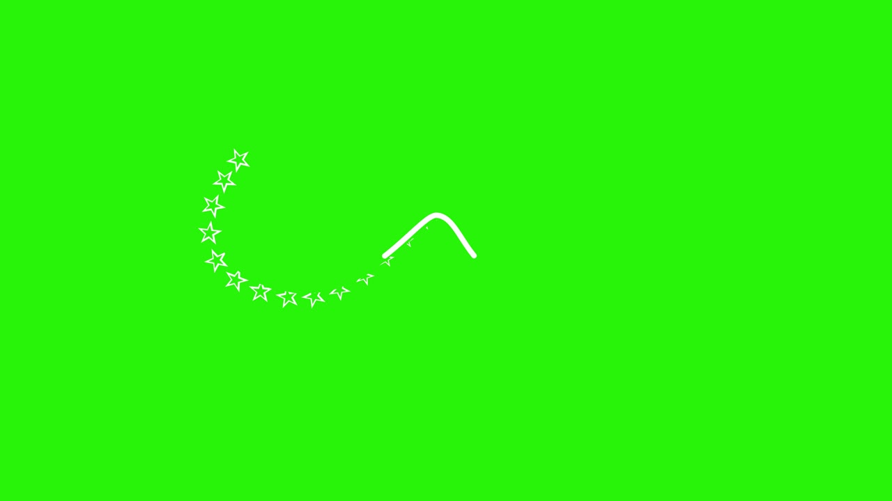녹색 화면에 짧은 선과 모양 애니메이션 효과 요소 크로마 키
